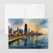 Chicagoer Aquarellkunst Postkarte (Vorne/Hinten)
