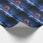 Chicagoer Feuer mit Skyline Geschenkpapier (Ecke)