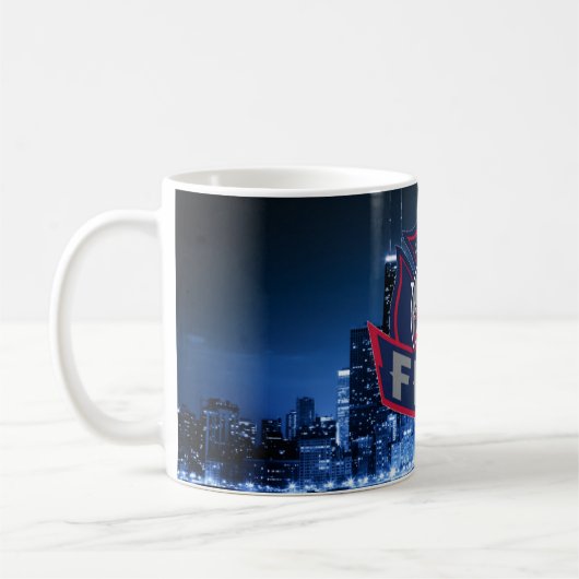 Chicagoer Feuer mit Skyline Kaffeetasse (Links)