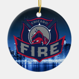 Chicagoer Feuer mit Skyline Keramikornament