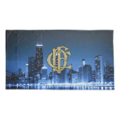 Chicagoer Feuer mit Skyline Kissenbezug (Rückseite)