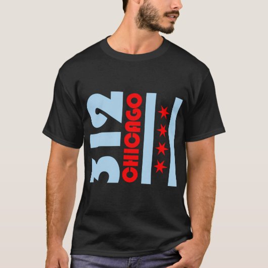 Chicagoer Flagge 312 T-Shirt (Vorderseite)