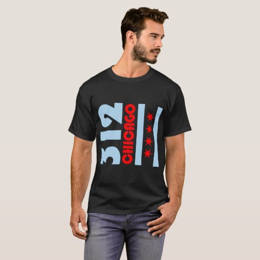 Chicagoer Flagge 312 T-Shirt (Vorne ganz)