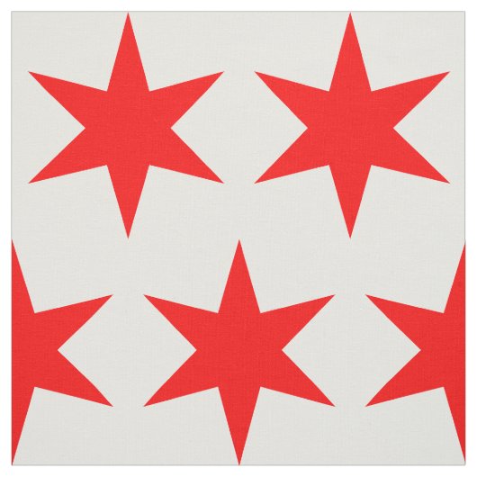 Chicagoer Flagge 6-Punkte-Star Stoff (Muster)
