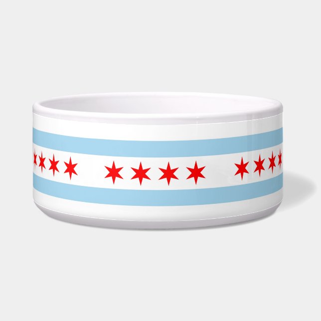Chicagoer Flagge, Illinois Flag Pet Bowl Napf (Links)