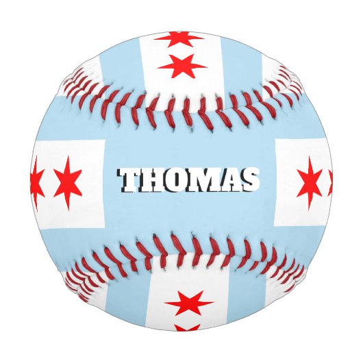 Chicagoer Flagge, Illinois, Monogram, Baseball Bal (Vorderseite)