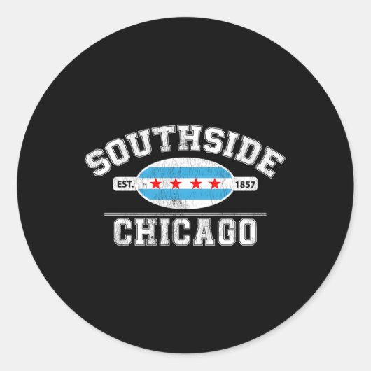 Chicagoer Flagge - Southside Chicago - Stadt Chica Runder Aufkleber (Vorderseite)