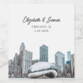 Chicagoer Gastgeschenk Hochzeit Personalisiert Weinetikett (Einzelnes Label)