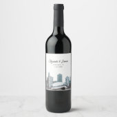 Chicagoer Gastgeschenk Hochzeit Personalisiert Weinetikett (Vorderseite)