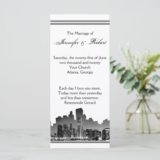 Chicagoer Hochzeit in Urlaubsort Programm (Stehend Vorderseite)