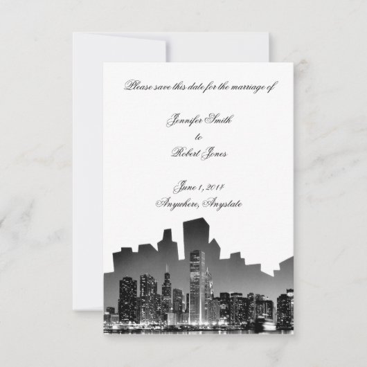Chicagoer Hochzeit in Urlaubsort Save the Date (Vorderseite)