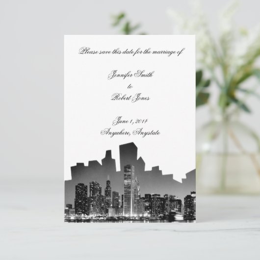 Chicagoer Hochzeit in Urlaubsort Save the Date (Stehend Vorderseite)