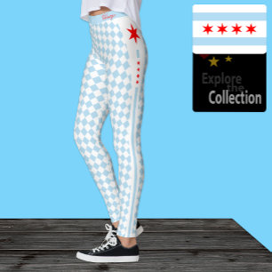 Chicagoer Leggings, Premiummode, Chicagoer Flagge Leggings