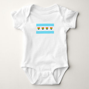 Chicagoer Regenbogenfahne Baby Strampler