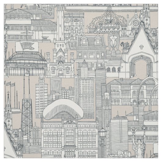 Chicagoer Schwarz-Beige Stoff (Muster)