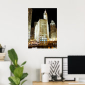 Chicagoer Sehenswürdigkeit Poster (Heimbüro)