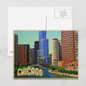 Chicagoer Skyline Postkarte (Vorne/Hinten)