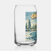Chicagoer Skyline und Lake Michigan im Winter  Dosenglas (Links)