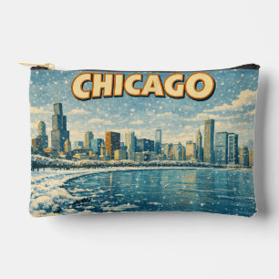 Chicagoer Skyline und Lake Michigan im Winter Zubehörtasche