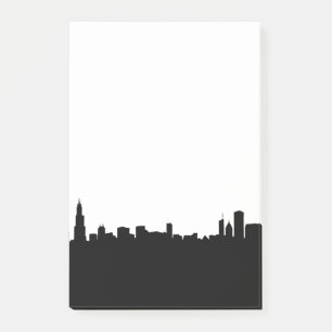 Chicagoer Stadtarchitekturikonen in Silhouette Post-it Klebezettel
