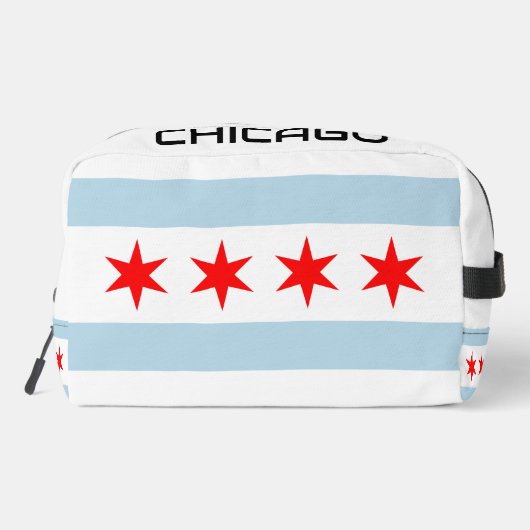 Chicagoer Stadtflagge personalisierte Toilettentas Waschbeutel (Rückseite)