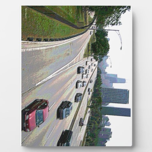 Chicagoer Verkehr in Sandstone Fotoplatte (Vorderseite)