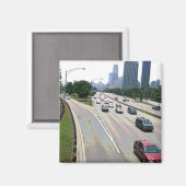 Chicagoer Verkehr in Sandstone Magnet (Vorderseite/Rückseite)