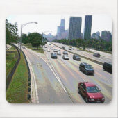 Chicagoer Verkehr in Sandstone Mousepad (Vorne)