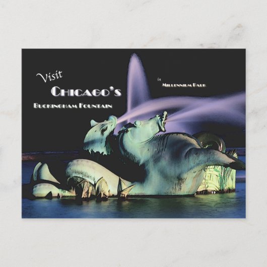 Chicagos Buckingham-Brunnen Postkarte (Vorderseite)