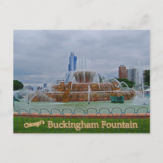 Chicagos Buckingham Fountain Postkarte (Vorderseite)