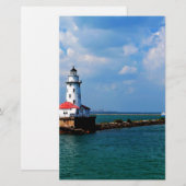 Chicagos Leuchtturm Briefpapier (Vorne/Hinten)