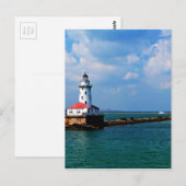 Chicagos Leuchtturm Postkarte (Vorne/Hinten)