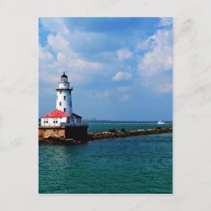 Chicagos Leuchtturm Postkarte