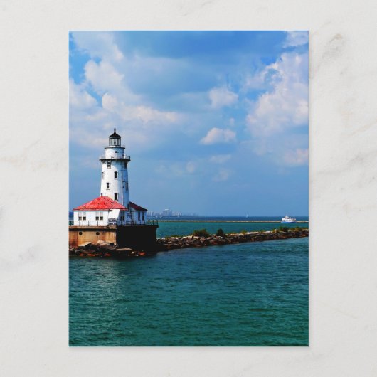 Chicagos Leuchtturm Postkarte (Vorderseite)