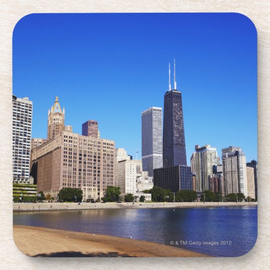 ChicagoSkyline. Getränkeuntersetzer (Vorderseite)