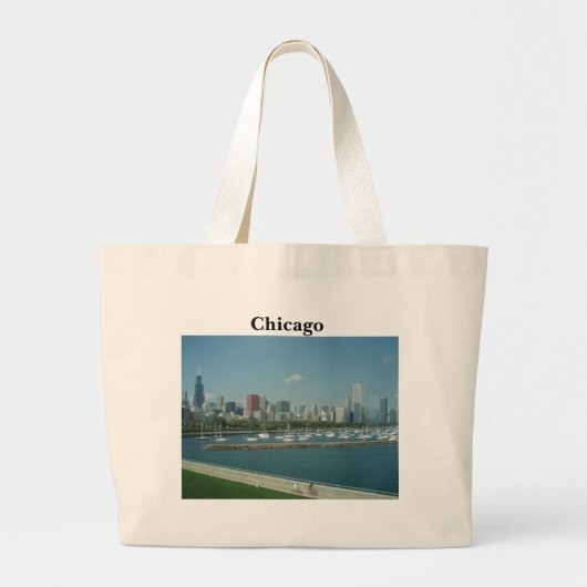 Chicagoskyline-Taschen-Handtasche Jumbo Stoffbeutel (Vorne)