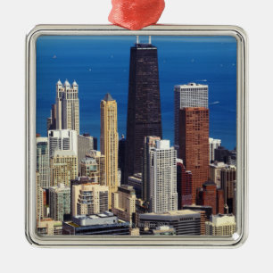 ChicagoSkyline und -Sehenswürdigkeiten Silbernes Ornament