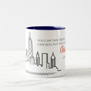 Chicagoskyline-Zitat-Tasse Zweifarbige Tasse