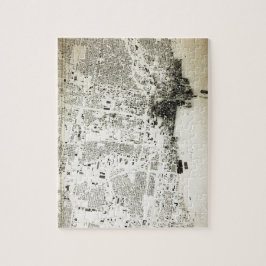 Chicagostraßen-und -Gebäude-Vintage Karte Puzzle