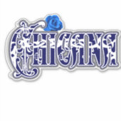 Chicana Blue Rose Sticker (Vorderseite)