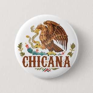 Chicana Mexiko Wappen Button