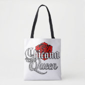 Chicana Queen Rote Rose Einkaufstasche Tasche (Vorderseite)