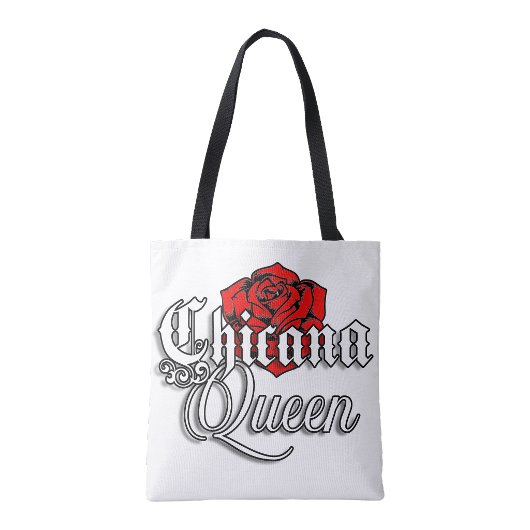 Chicana Queen Rote Rose Einkaufstasche Tasche