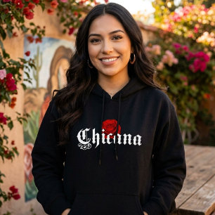 Chicana Red Rose Kapuzenpullover Hoodie