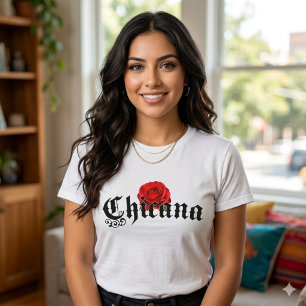 Chicana-Rot-Rosen-T-Shirt T-Shirt