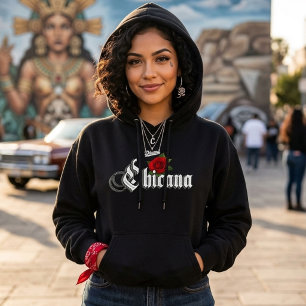 Chicana rote Rose Hoodie