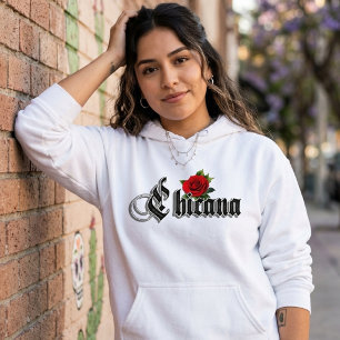 Chicana rote Rose Hoodie