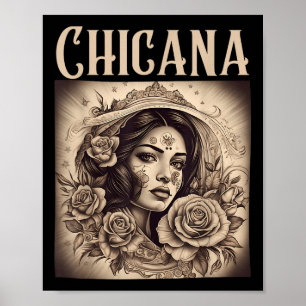 Chicana Style Tattoos Kleidung Frauen mexikanische Poster