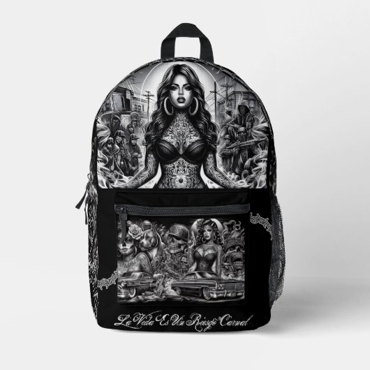 Chicano Art Backpack Bedruckter Rucksack (Vorderseite)