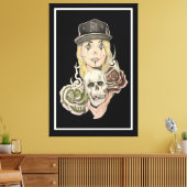 Chicano Art Black Leinwand (Insitu (Wohnzimmer))